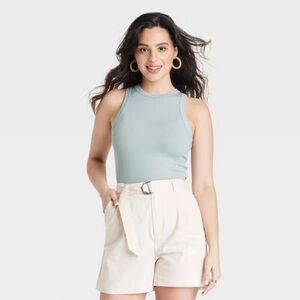 Slim Fit Ribbed Tank Top A New Day Target Light Blue